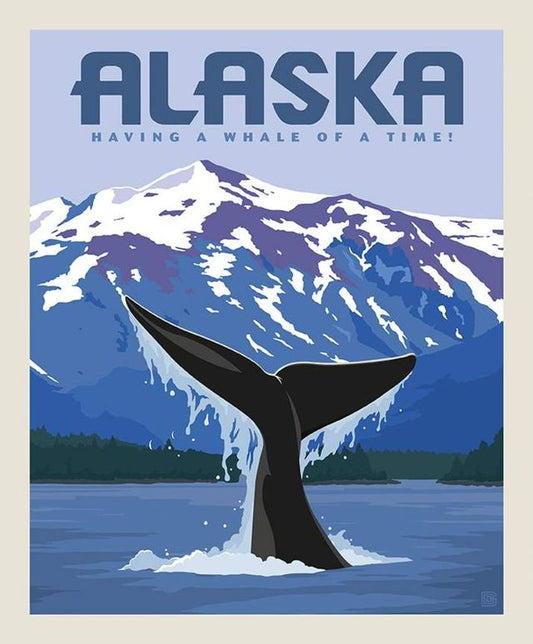 Destinations Alaska Whale of a Time Poster Panel 36”